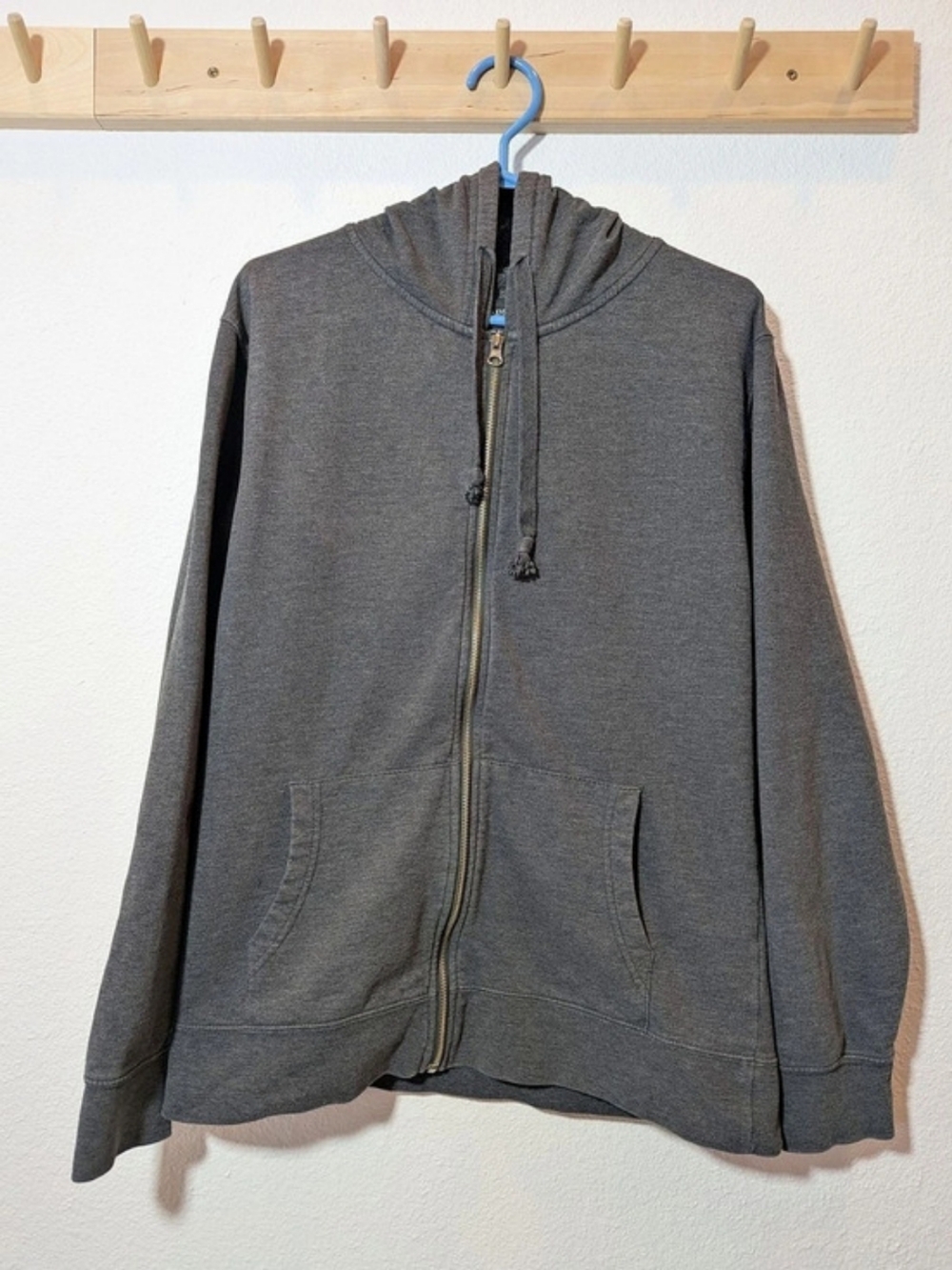 Threads 4 Thought Organic Cotton Blend Zip Hoodie Men's Charcoal Size Large